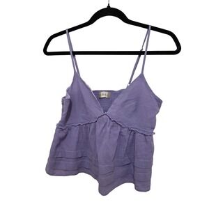 Attar & State Women Purple Sleeveless Babydoll Tank Top Adjustable Straps Size S